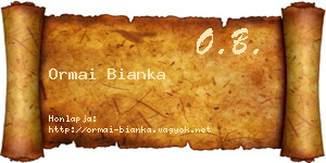 Ormai Bianka névjegykártya